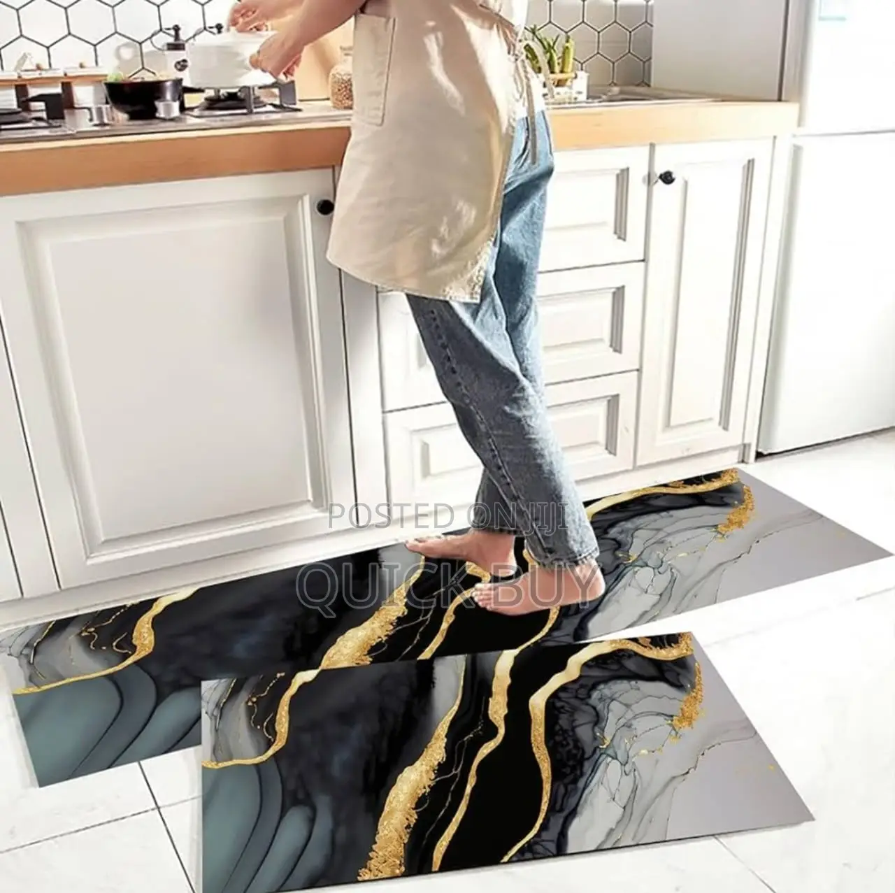 Non Slip Cushion Kitchen or Bathroom Mat Set