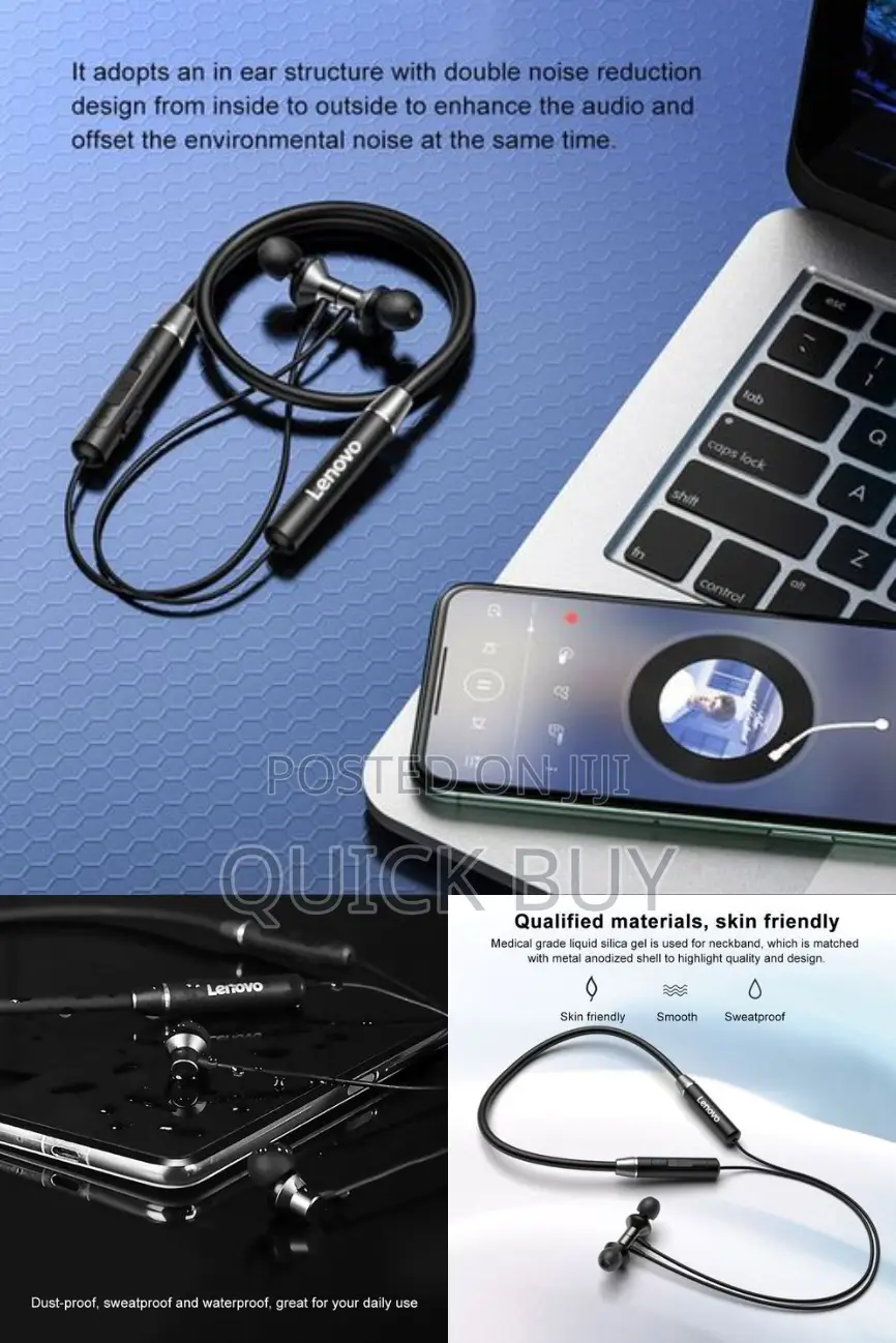 Lenovo HE05 Bluetooth 5.0 Wireless Headset Magnetic