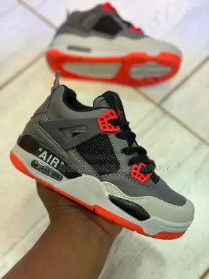 Kids Nike Air Jordan 4 - Grey White