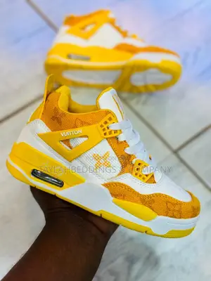 Kid's Air Jordan 4 X Louis Vuitton – Yellow and White