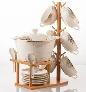 Ceramic Dinner Set With Bamboo Handle