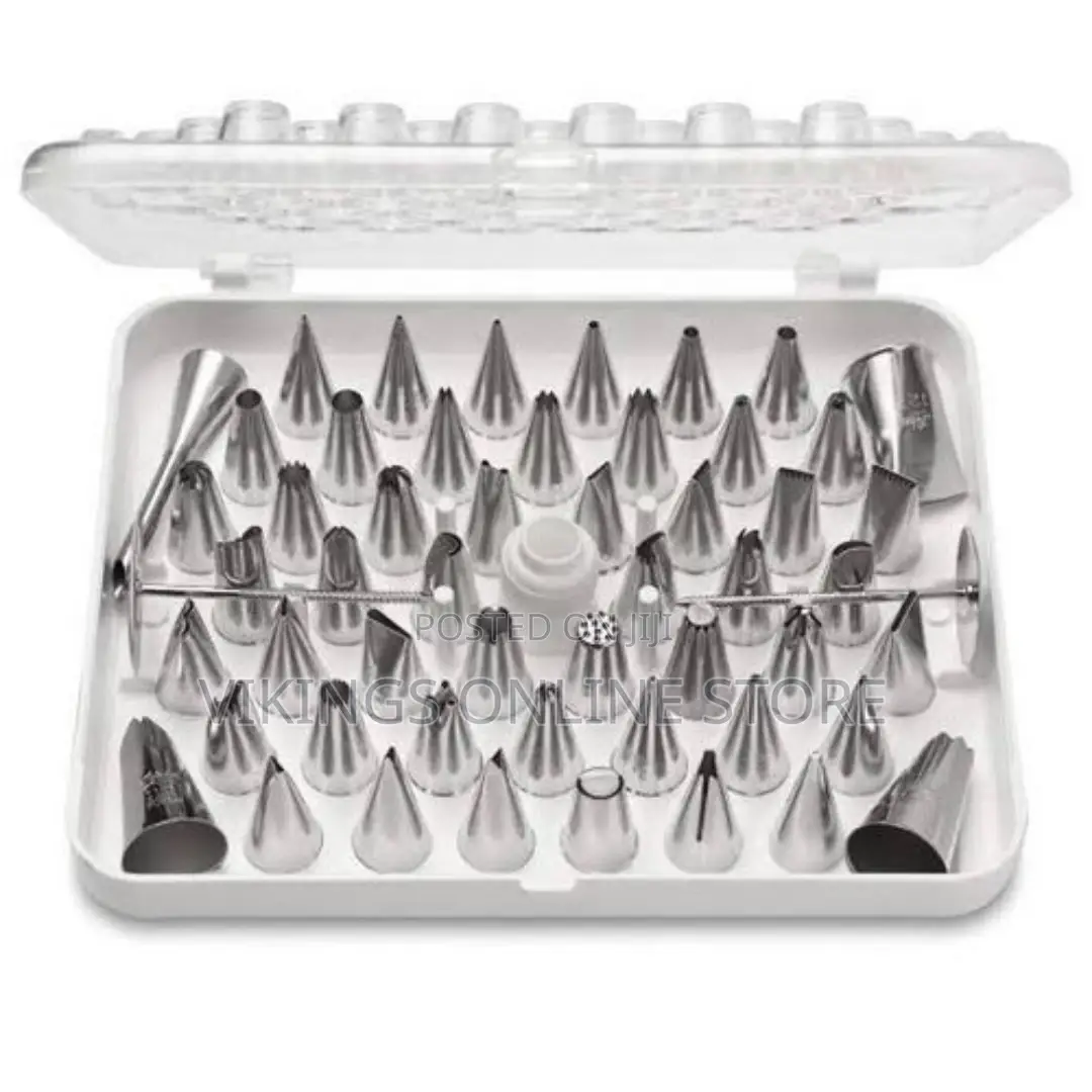52 Piece Icing Piping Nozzle Tips - Silver