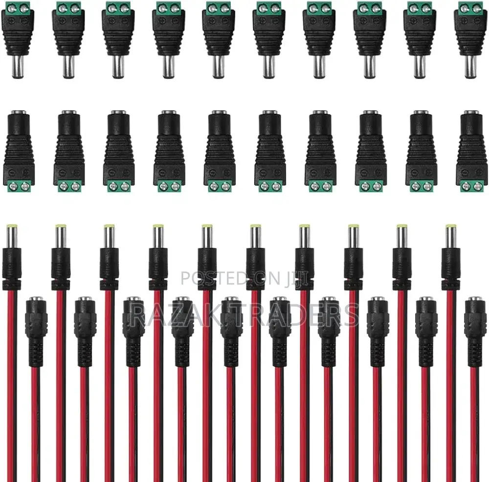 DC Male and DC Female Plug Adapter Connectors