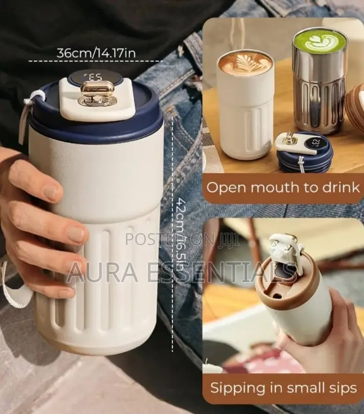 Coffee Thermos Mug With Temperature Display