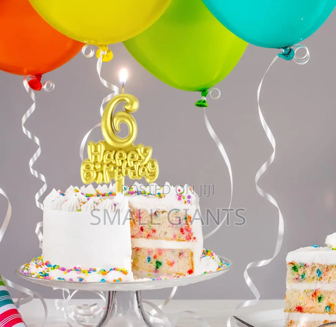 Happy Birthday Gold Number Candle
