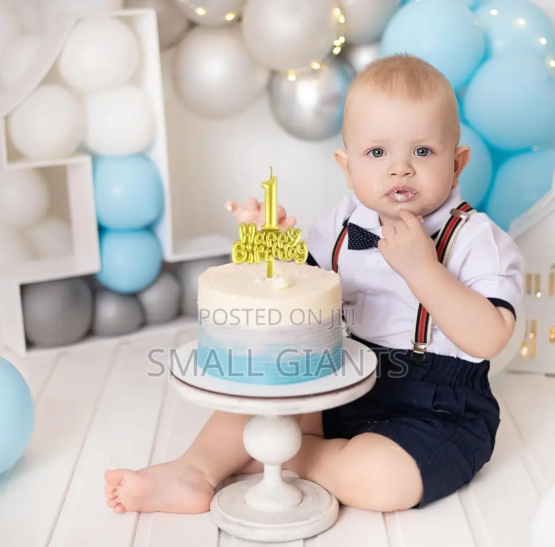 Happy Birthday Gold Number Candle