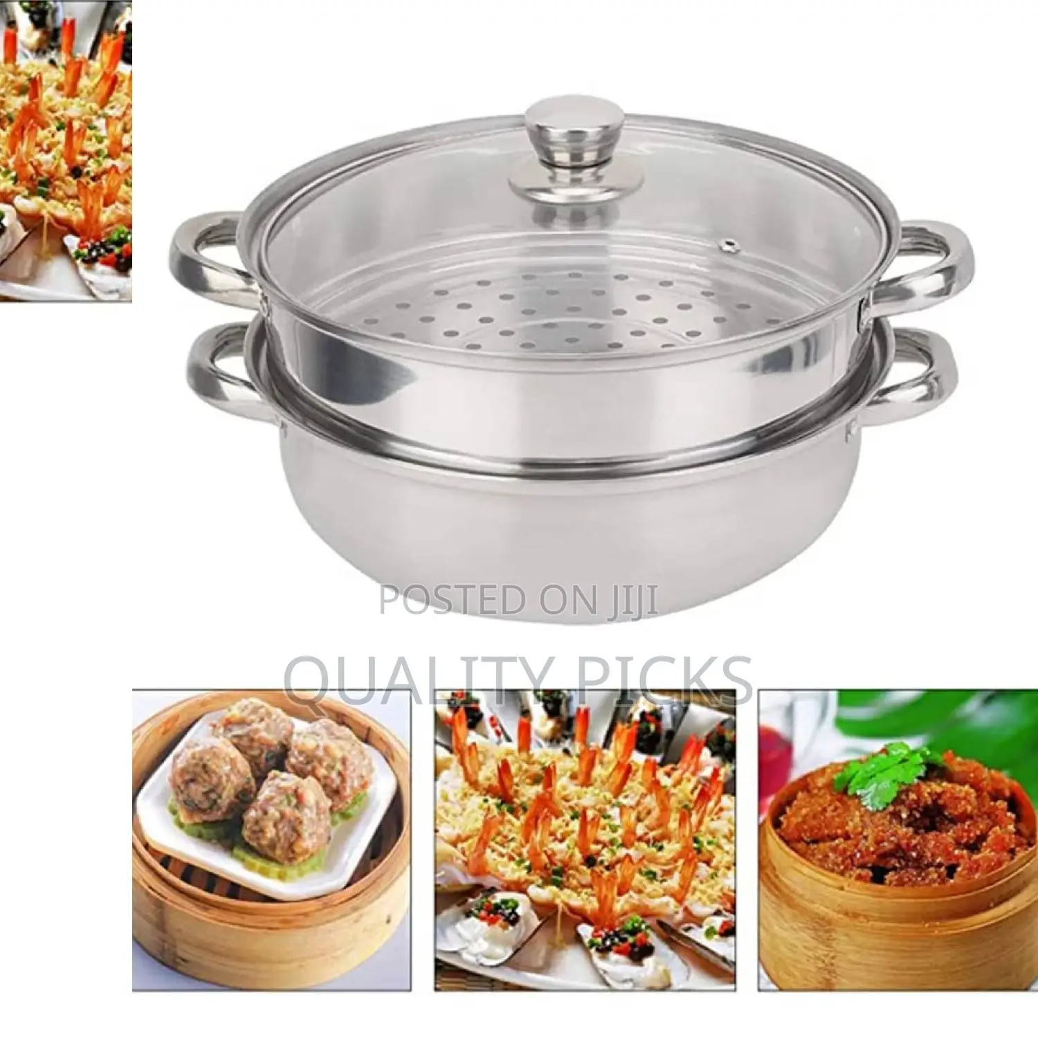 2 Layer Stainless Steel Food Steamer