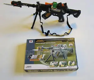 2 Toy Machine Gun With Lights Sound With Moving Knife Stand