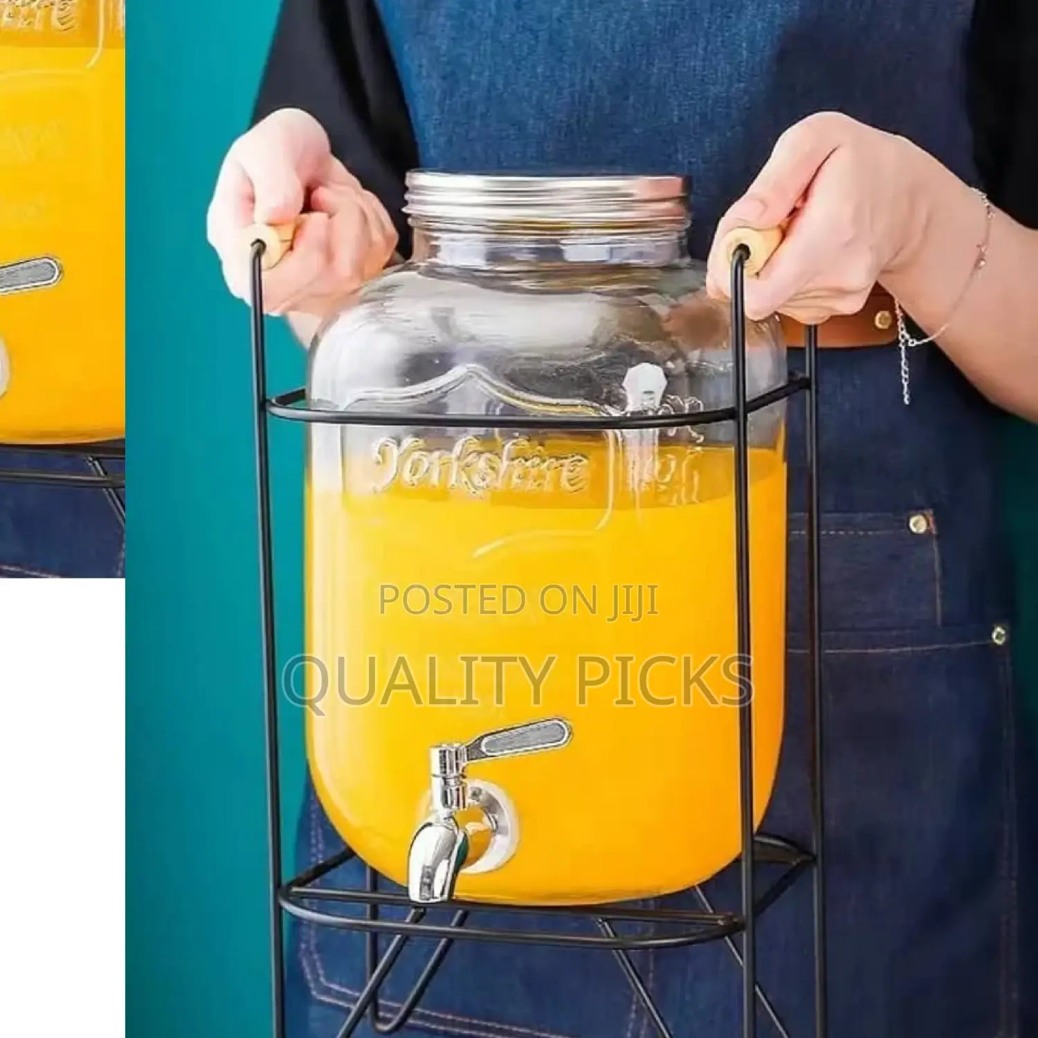 Glass Juice Dispenser With Stainless Stand