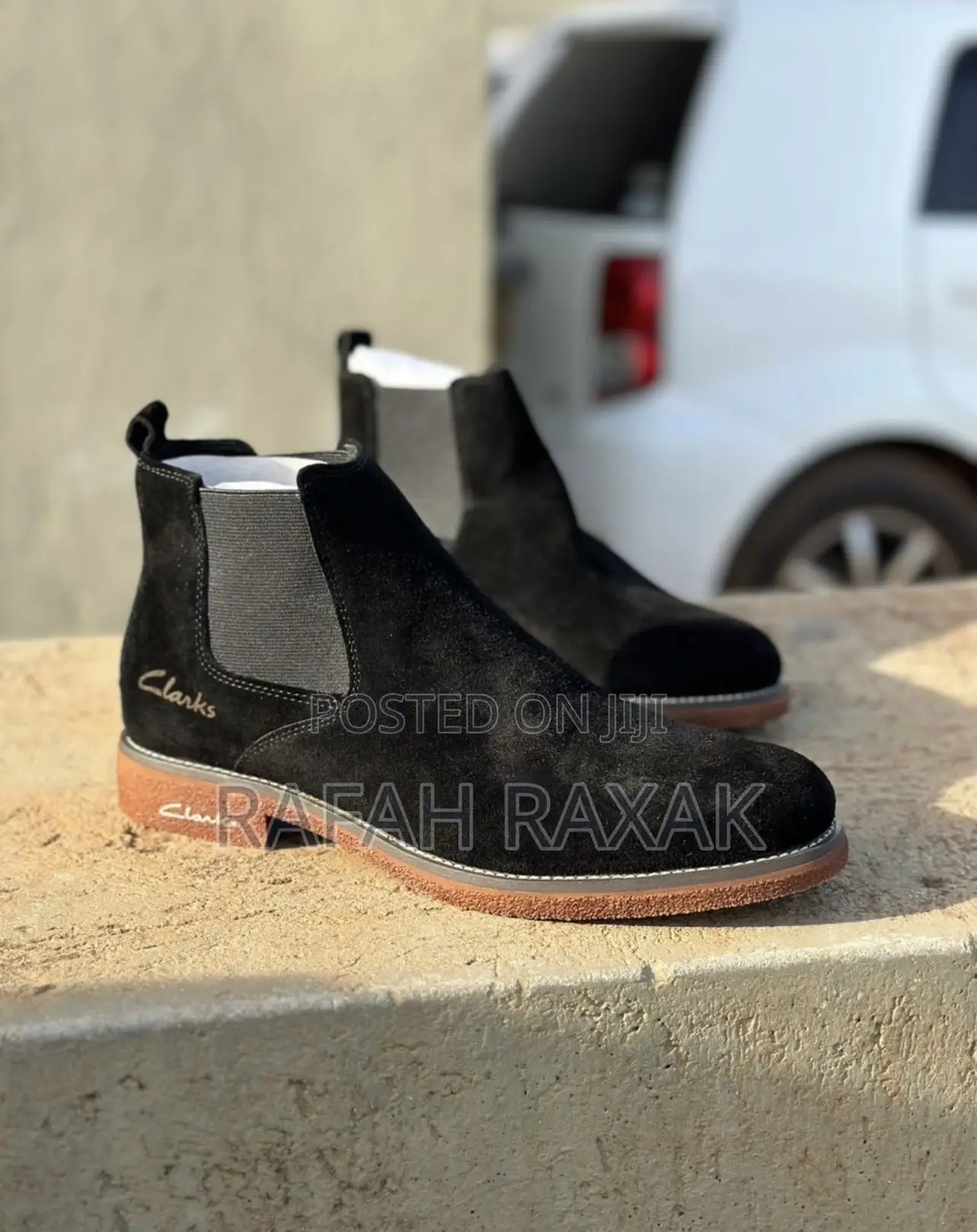 Original Black Suede Clarks Chelsea Boots