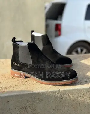 Original Black Suede Clarks Chelsea Boots