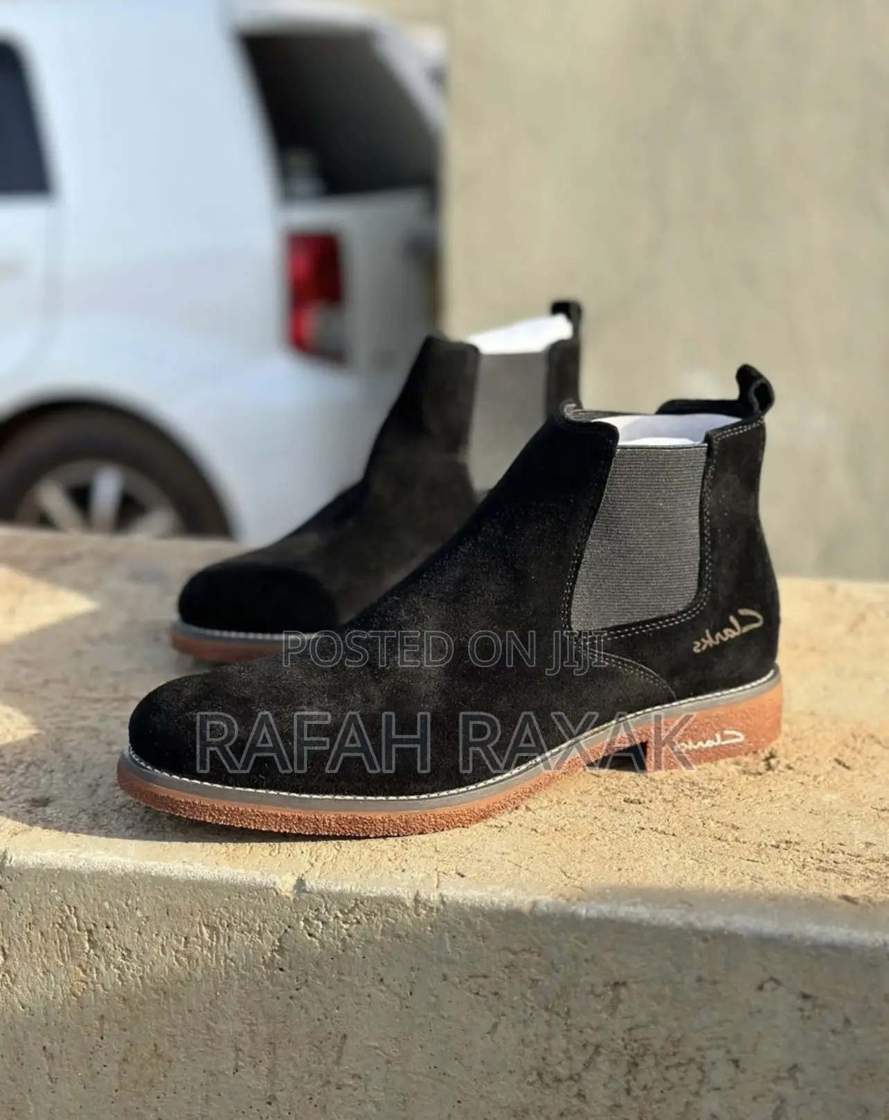 Original Black Suede Clarks Chelsea Boots