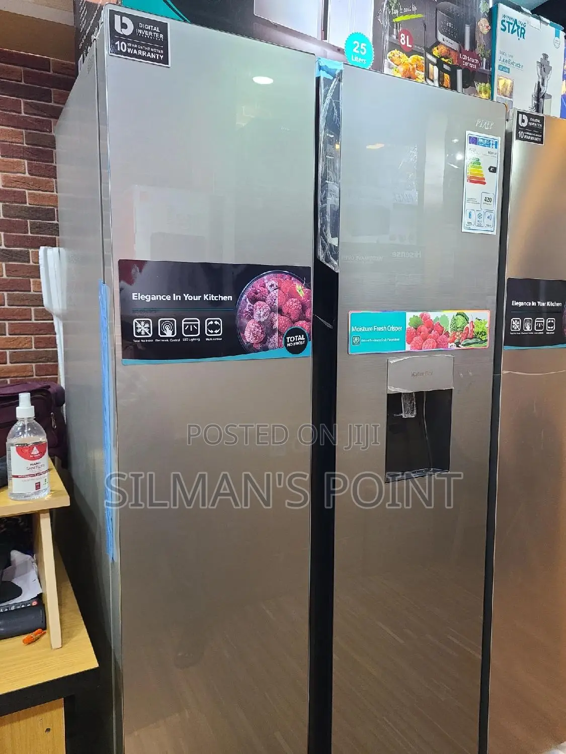 Pixel Glass Finish Fridge Side by Side
