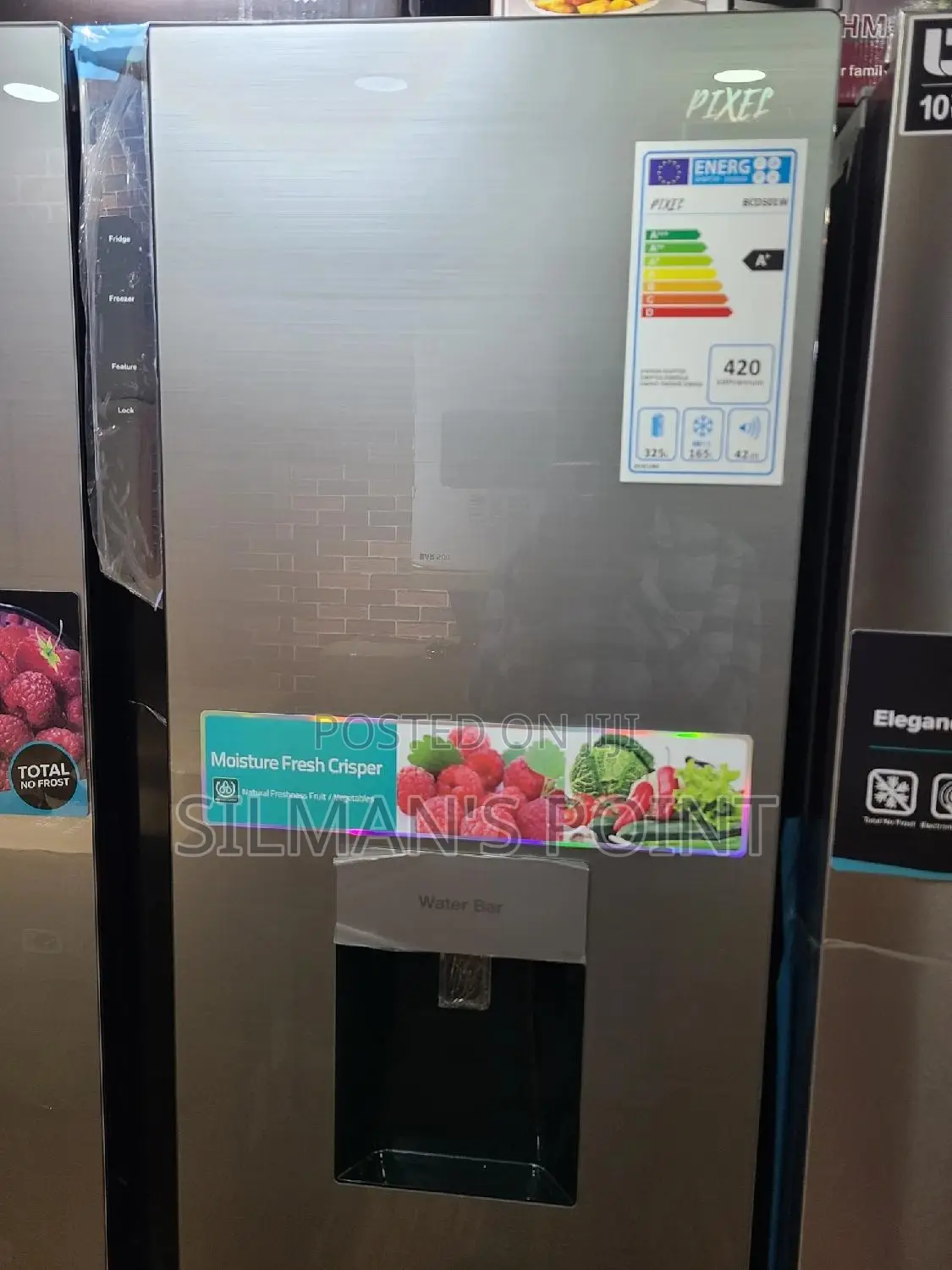 Pixel Glass Finish Fridge Side by Side