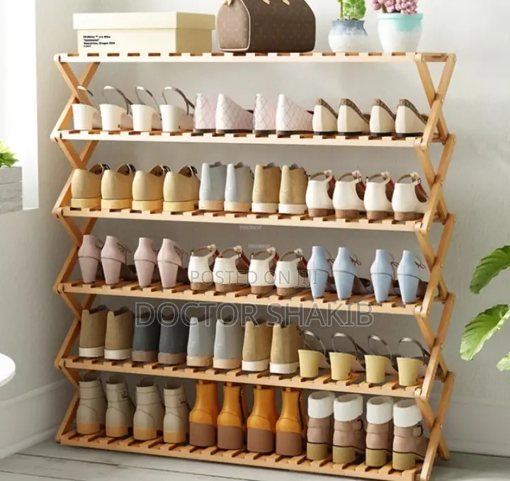 New Foldable Bamboo or Wooden Shoe Rack