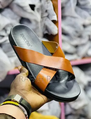 Original Brown Hermes Cross Leather Sandals