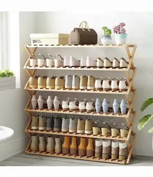 6 Foldable Multi-layer Eco-friendly Bamboo Shoe Rack