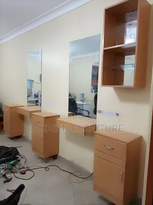 Saloon Design in Brown Color Call Us