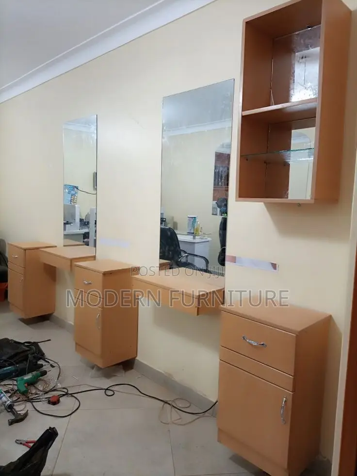 Saloon Design in Brown Color Call Us