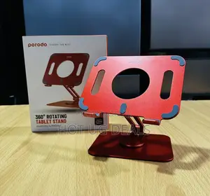 Porodo Tablet Stand With Aluminum Alloy Holder, Adjustable 360°