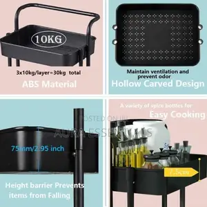 Armrest Slim Rolling Storage Rack Trolley