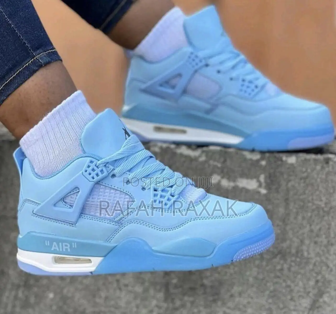 New Classic Ladies Blue Jordan 4 Sneaker