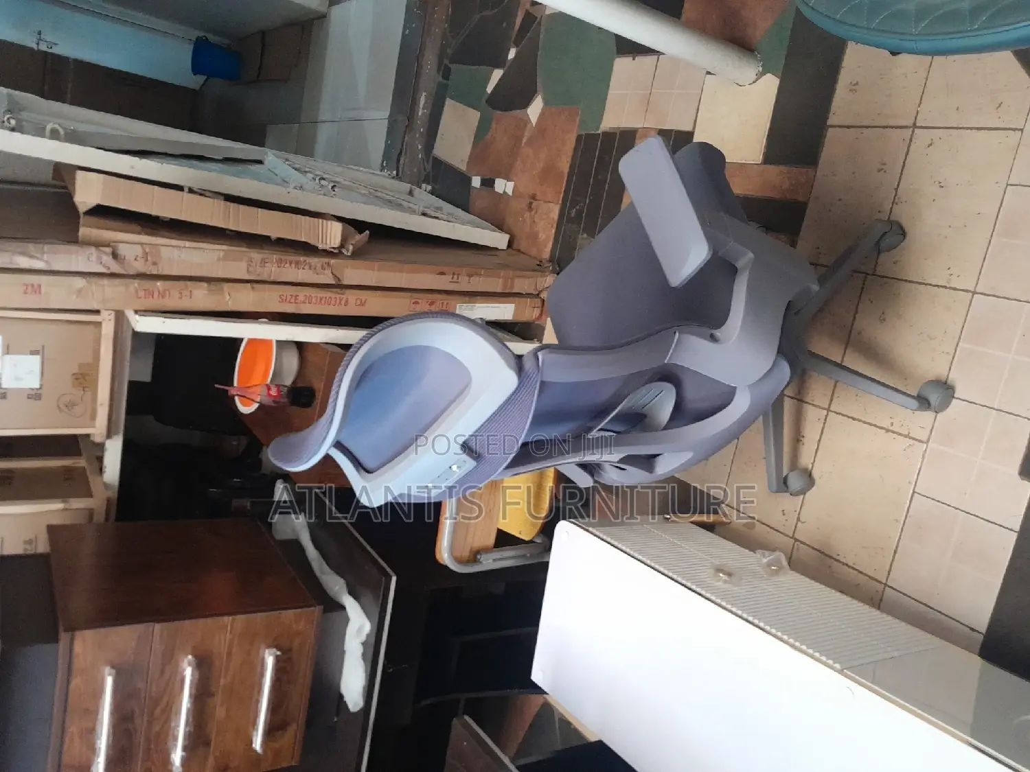 Gray Office Chair With Headrest
