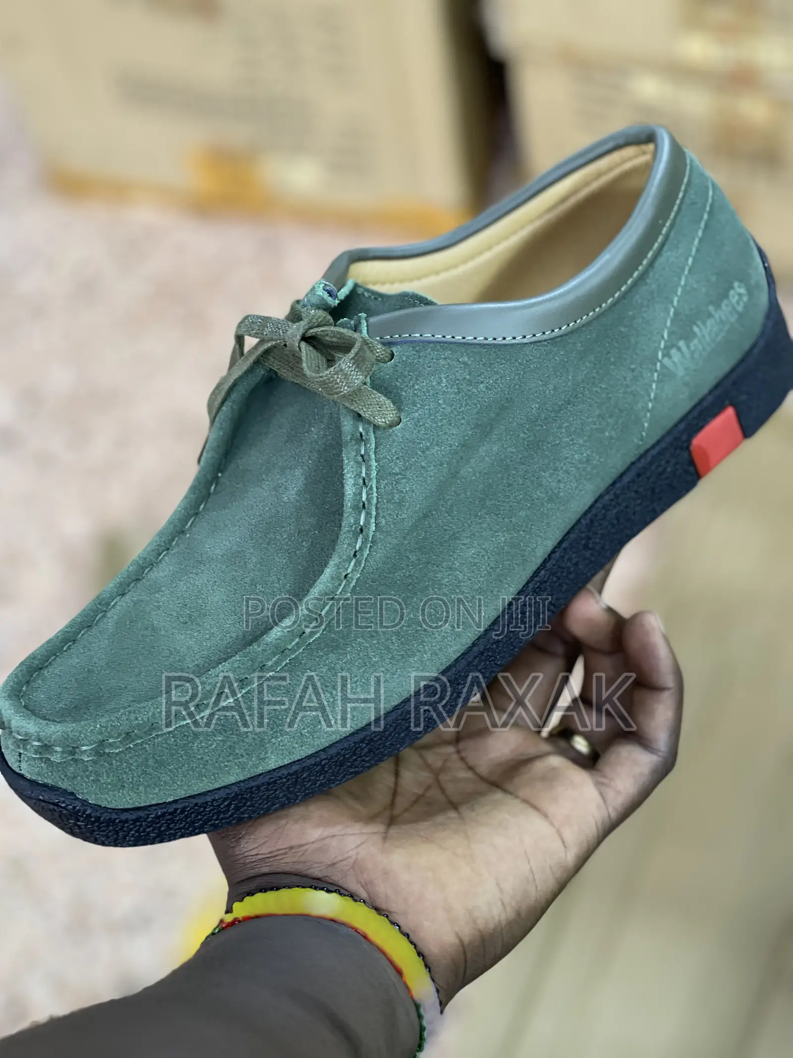 Original Green Suede Clarks Wallabees