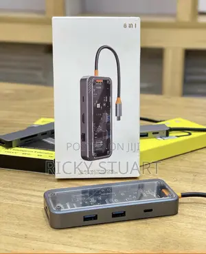 USB Hub Docking Station Type C 8-In1wth100w PD, HDMI,USB