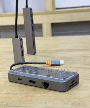 USB Hub Docking Station Type C 8-In1wth100w PD, HDMI,USB