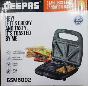 Geepas 2 Slice Grill Maker With 2yrs Warranty.