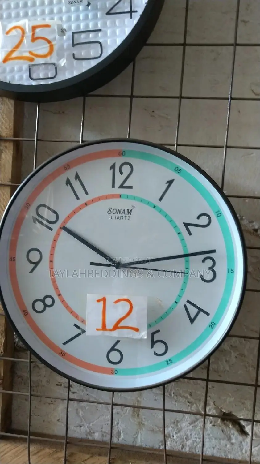 SONAM Quartz Wall Clock Round Dail Shape for Office Home