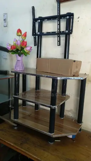 Wooden Metal T.V Stand Brown – Top Quality
