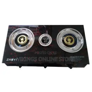 Gas Stove With Glass Top and 3 Burners/ Color Design Varies-