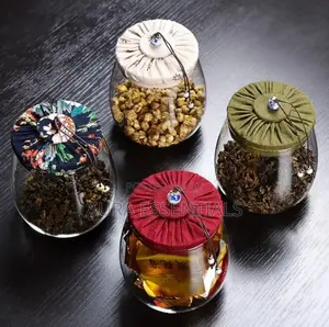 Glass Storage Jar Kitchen Food Container With Cover
