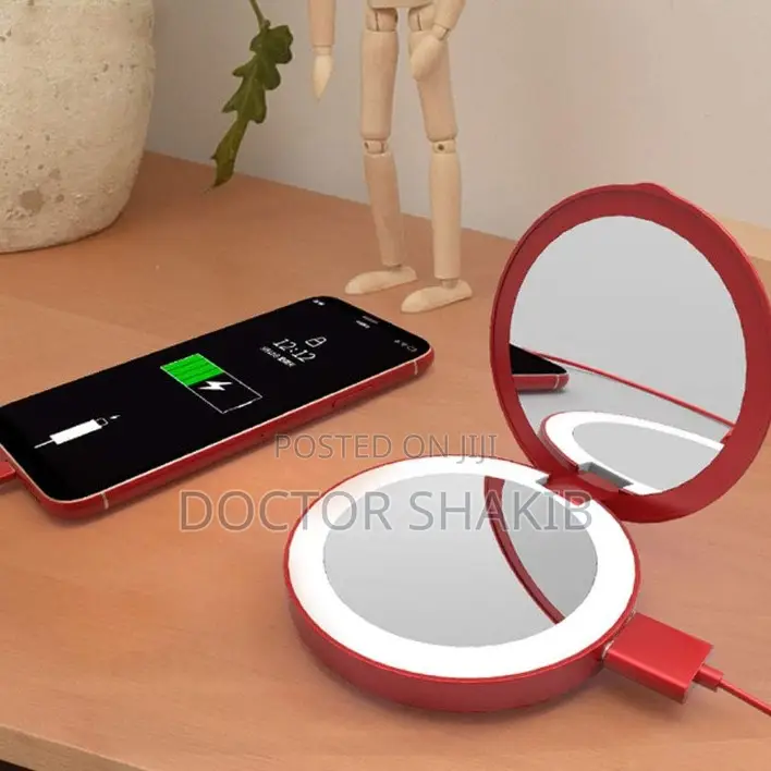 Cosmetic Mirror With Portable Folding Power Bank