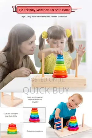 New Baby IQ Wooden Stacking Tower
