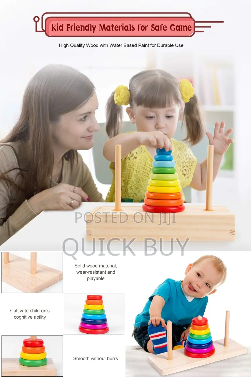 New Baby IQ Wooden Stacking Tower