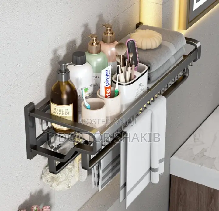 Big Size Bathroom Towel Rack- Black