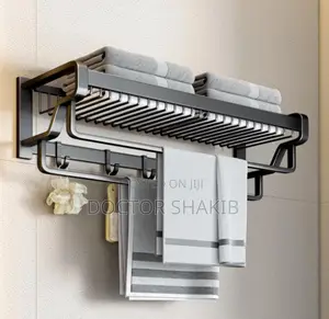 Big Size Bathroom Towel Rack- Black