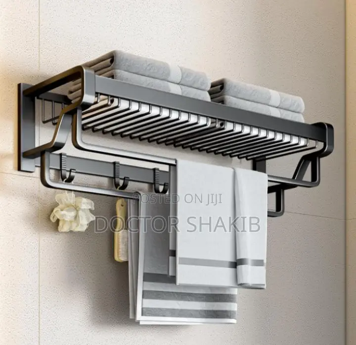 Big Size Bathroom Towel Rack- Black