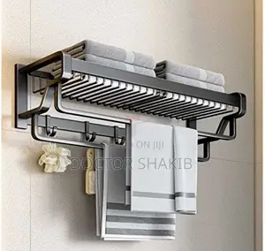 Big Size Bathroom Towel Rack- Black
