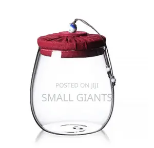 Transparent Glass Storage Sealed Cloth Cover Jar