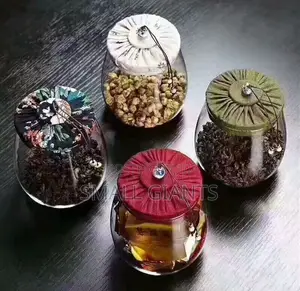 Transparent Glass Storage Sealed Cloth Cover Jar