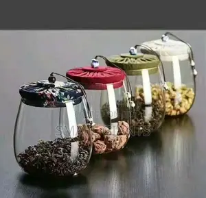 Transparent Glass Storage Sealed Cloth Cover Jar
