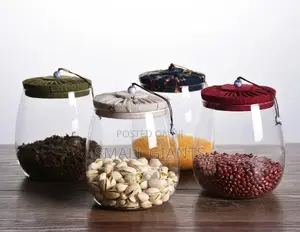 Transparent Glass Storage Sealed Cloth Cover Jar