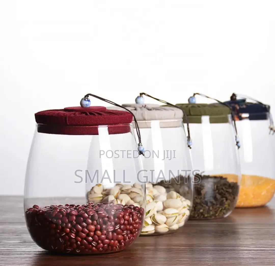 Transparent Glass Storage Sealed Cloth Cover Jar