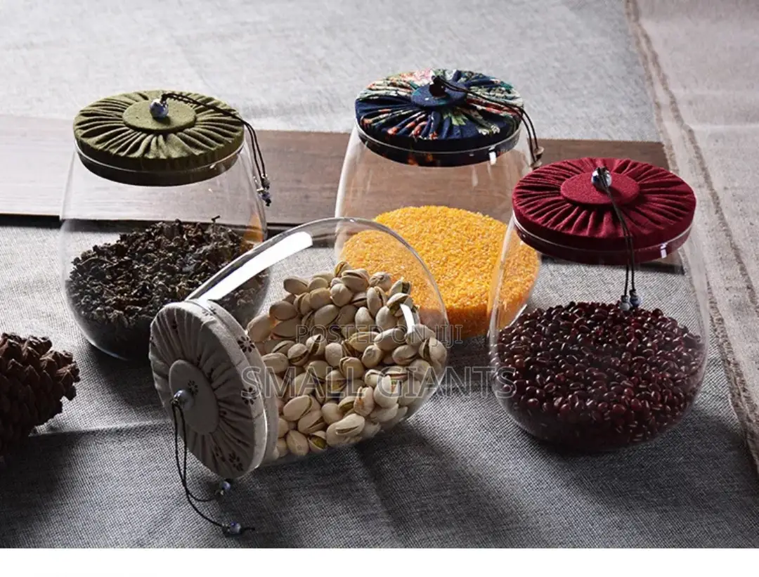 Transparent Glass Storage Sealed Cloth Cover Jar