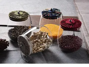 Transparent Glass Storage Sealed Cloth Cover Jar