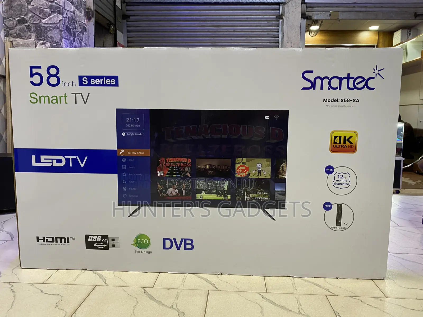 Smartec 58 Inch Smart Uhd Frameless Digital Satellite Tv